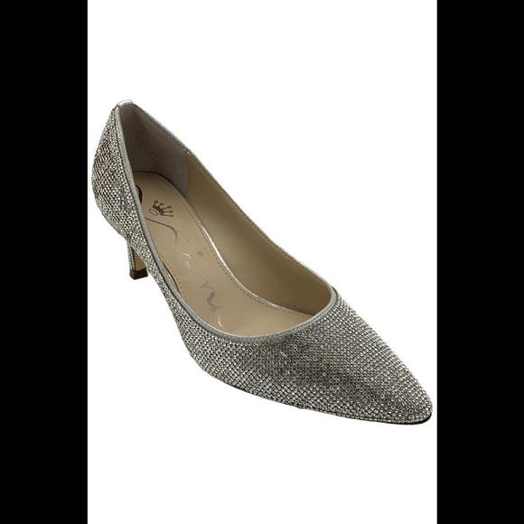 Nina Women's Nina60 Clear Crystal Heels True Silver - Medium - Picture 1 of 3